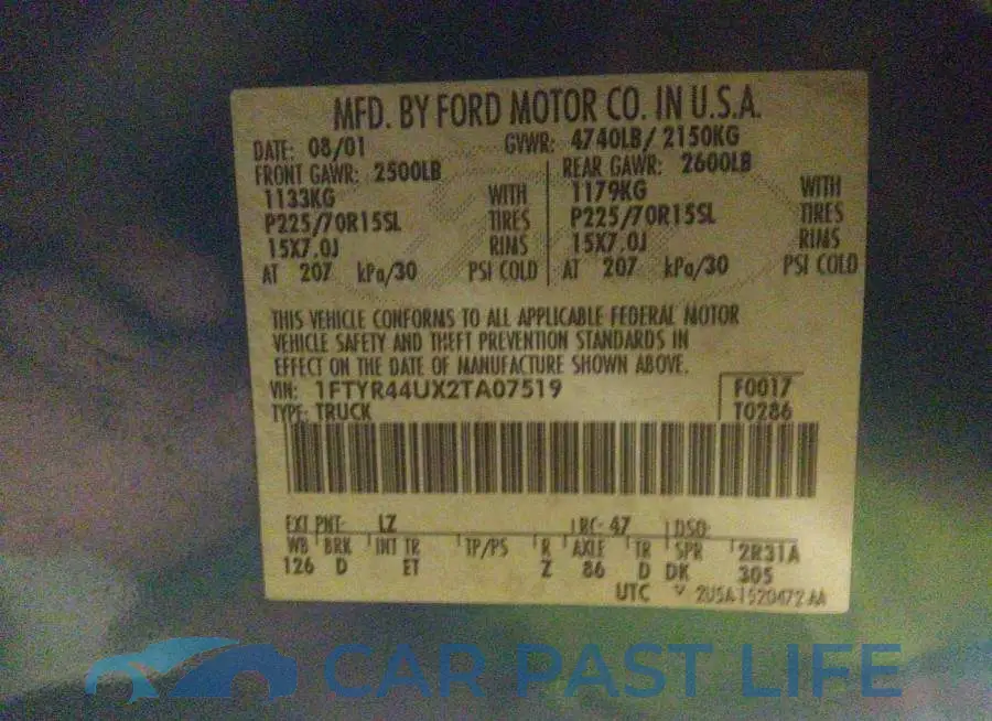 1FTYR44UX2TA07519# 9