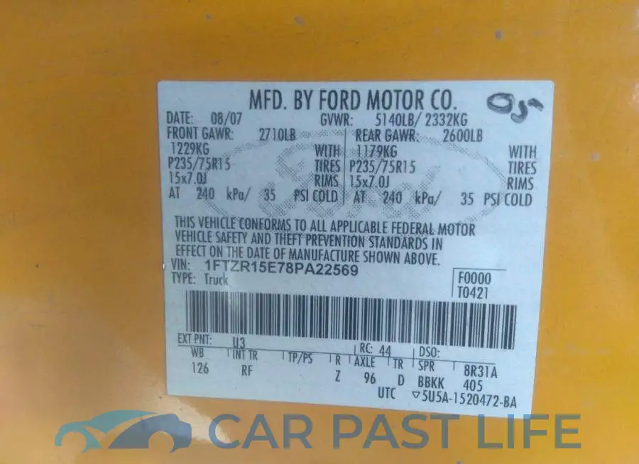 1FTZR15E78PA22569# 9