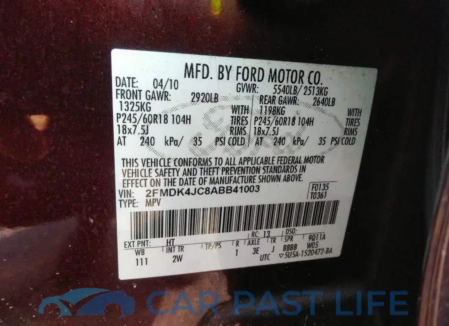 2FMDK4JC8ABB41003# 9