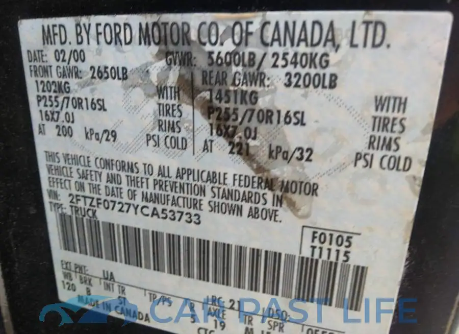 2FTZF0727YCA53733# 9