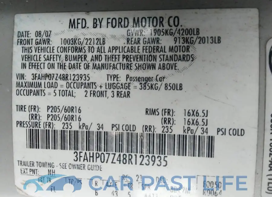 3FAHP07Z48R123935# 9