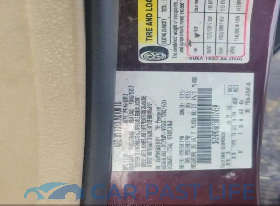 3FAHP0HA5BR197459# 8