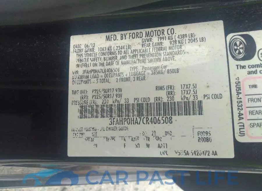 3FAHP0HA7CR406508# 9