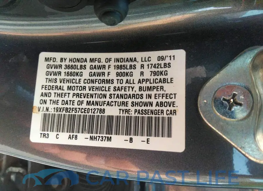 19XFB2F57CE012788# 9