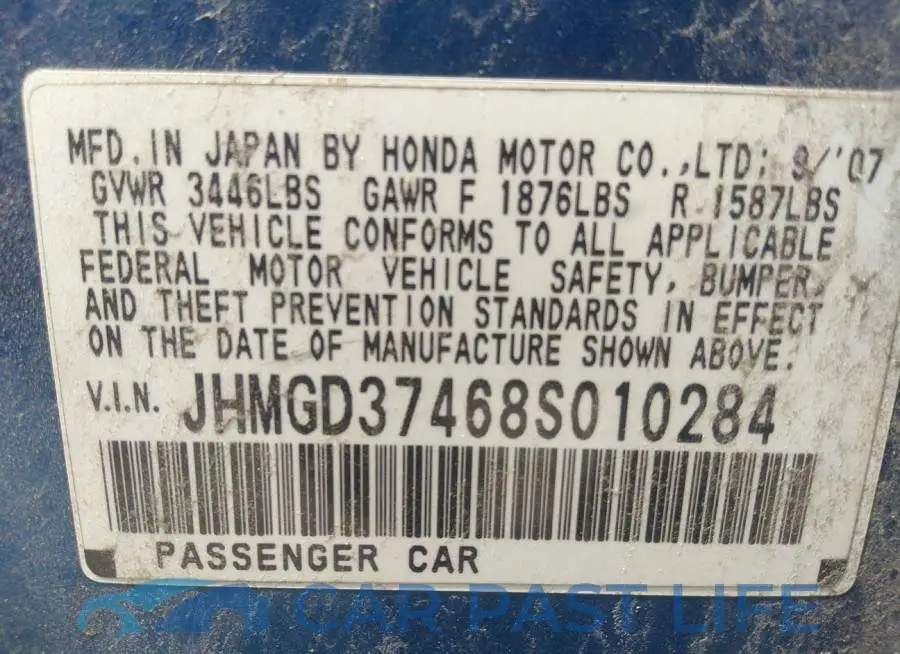 JHMGD37468S010284# 9