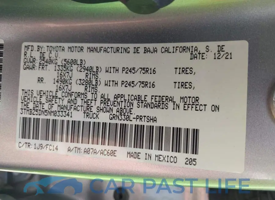 3TMBZ5DN5NM033341# 9