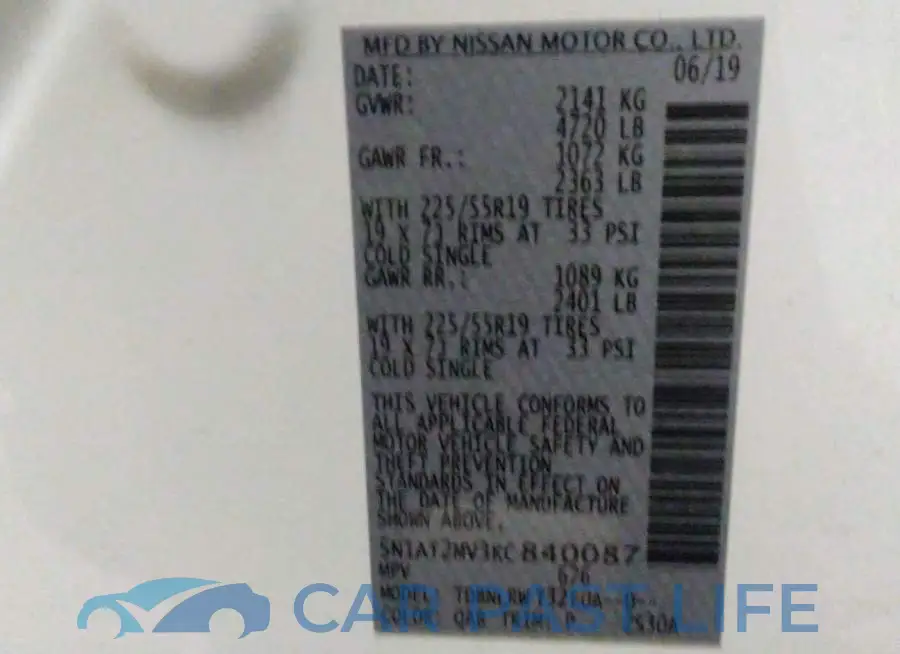 5N1AT2MV3KC840087# 9