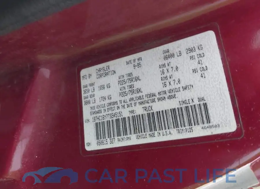 1B7HC16Y7TS545151# 9