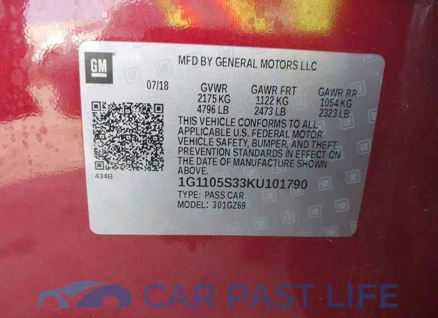 1G1105S33KU101790# 9