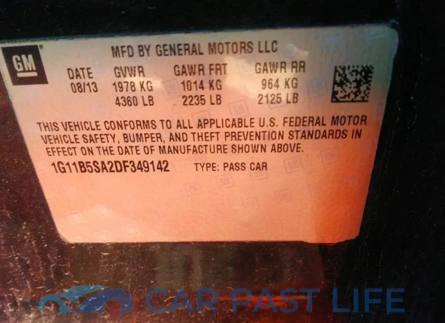 1G11B5SA2DF349142# 9