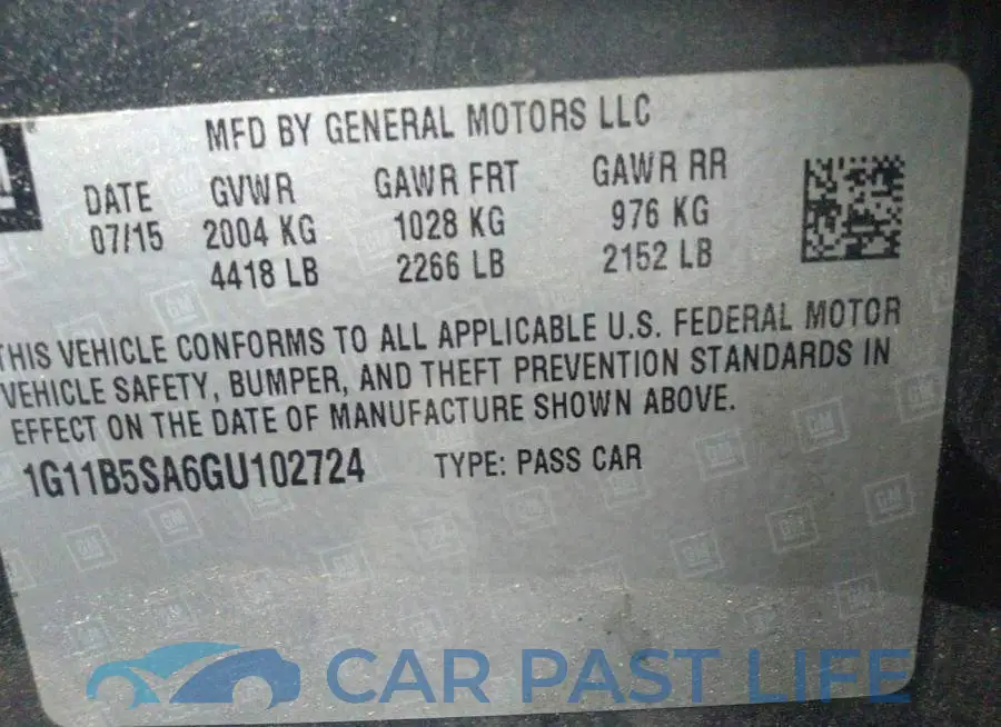 1G11B5SA6GU102724# 9