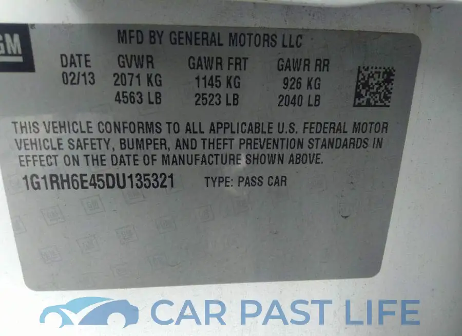 1G1RH6E45DU135321# 9