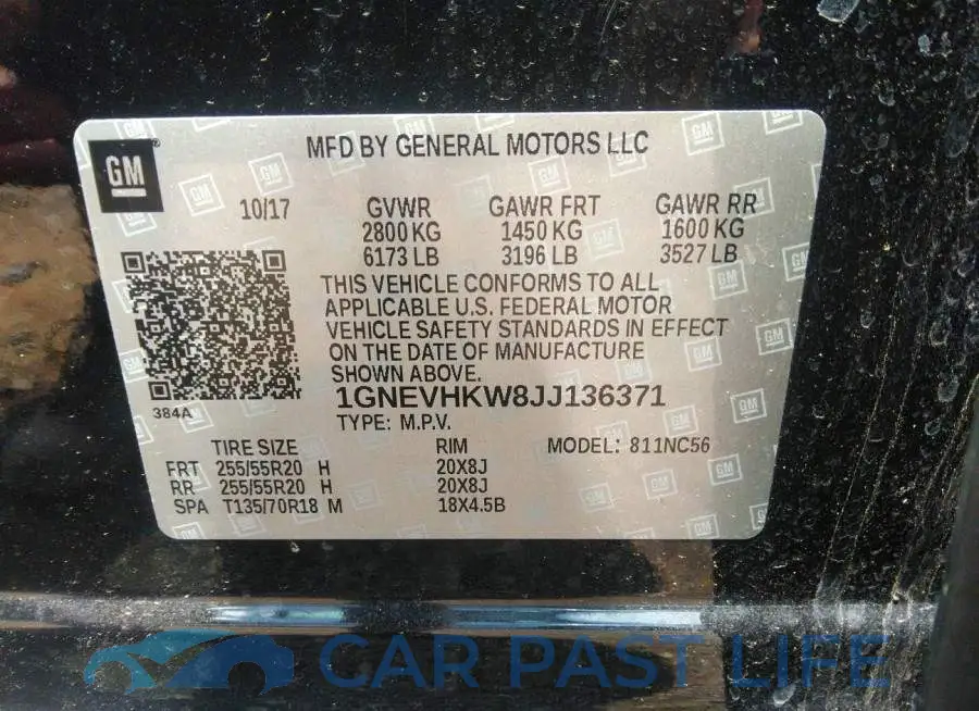 1GNEVHKW8JJ136371# 9