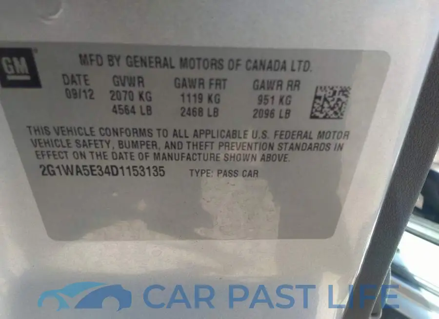 2G1WA5E34D1153135# 9