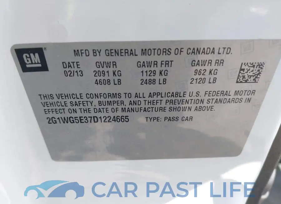 2G1WG5E37D1224665# 9