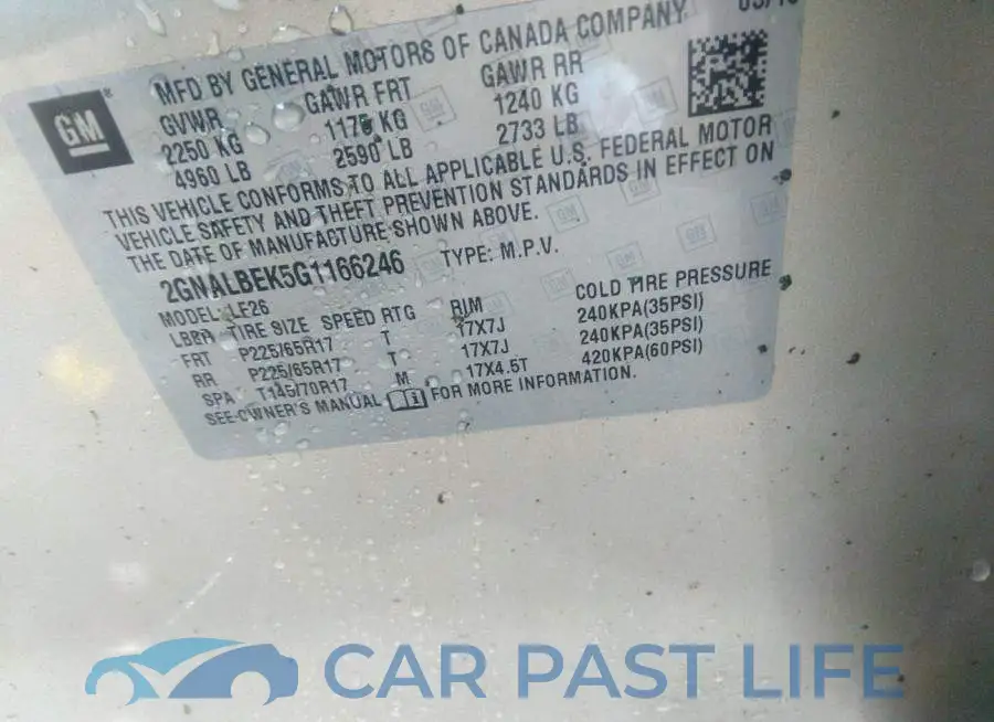 2GNALBEK5G1166246# 9