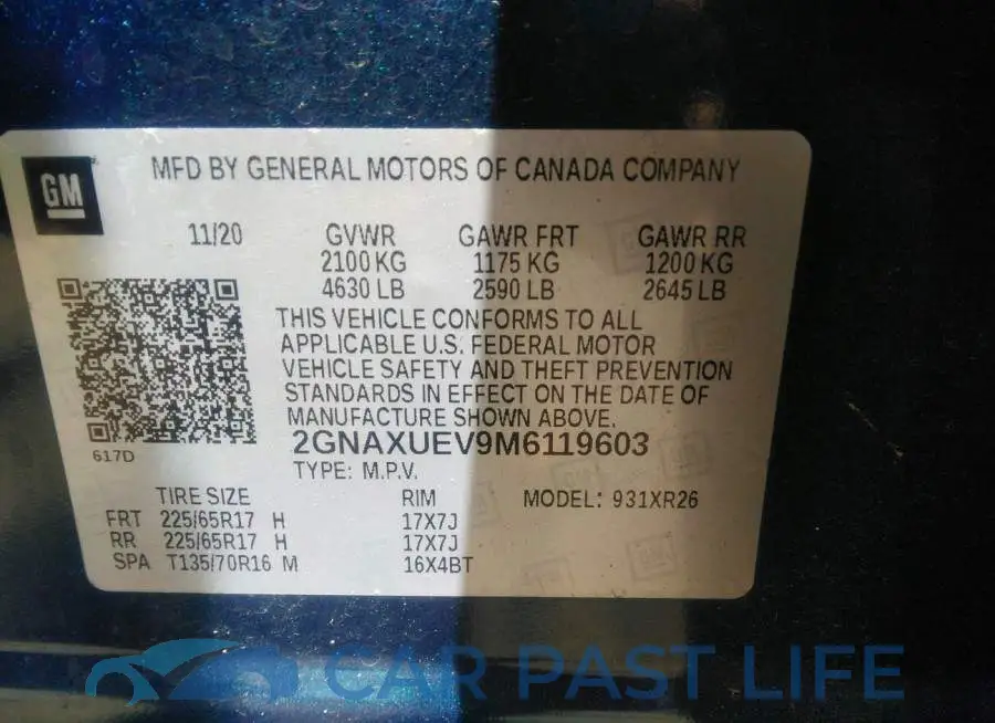 2GNAXUEV9M6119603# 9