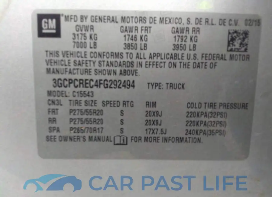 3GCPCREC4FG292494# 9