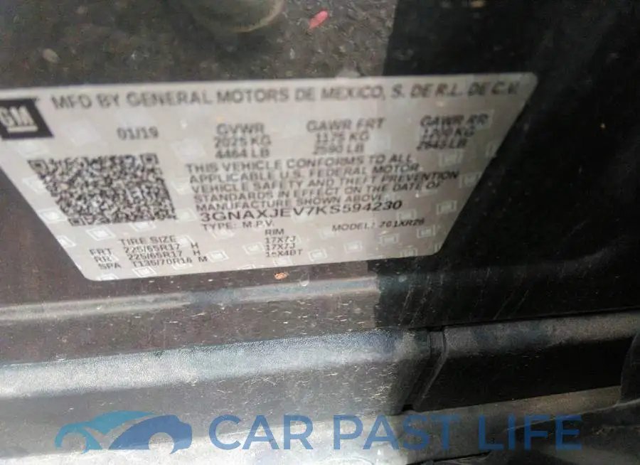 3GNAXJEV7KS594230# 9