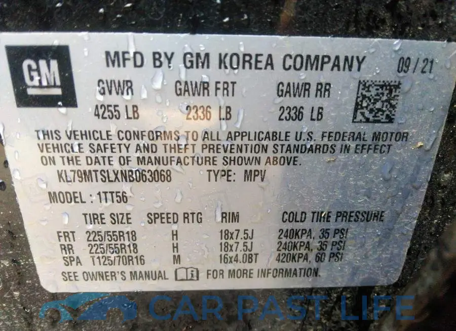 KL79MTSLXNB063068# 9