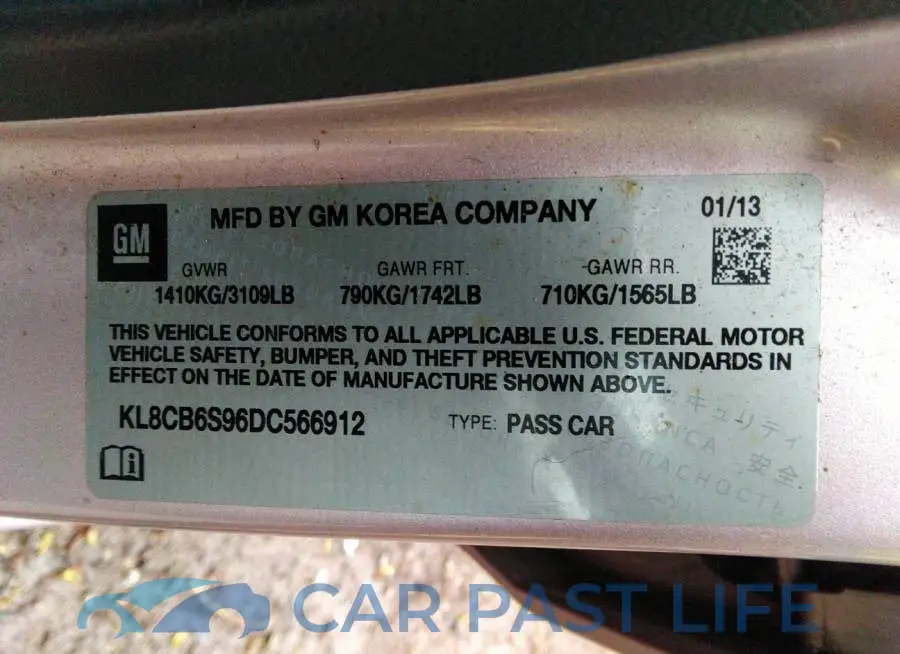 KL8CB6S96DC566912# 9