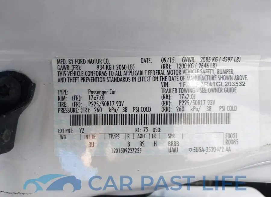 1FADP3R41GL203532# 9