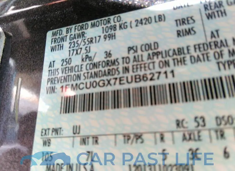 1FMCU0GX7EUB62711# 9