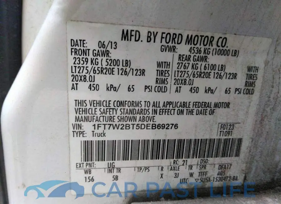 1FT7W2BT5DEB69276# 9