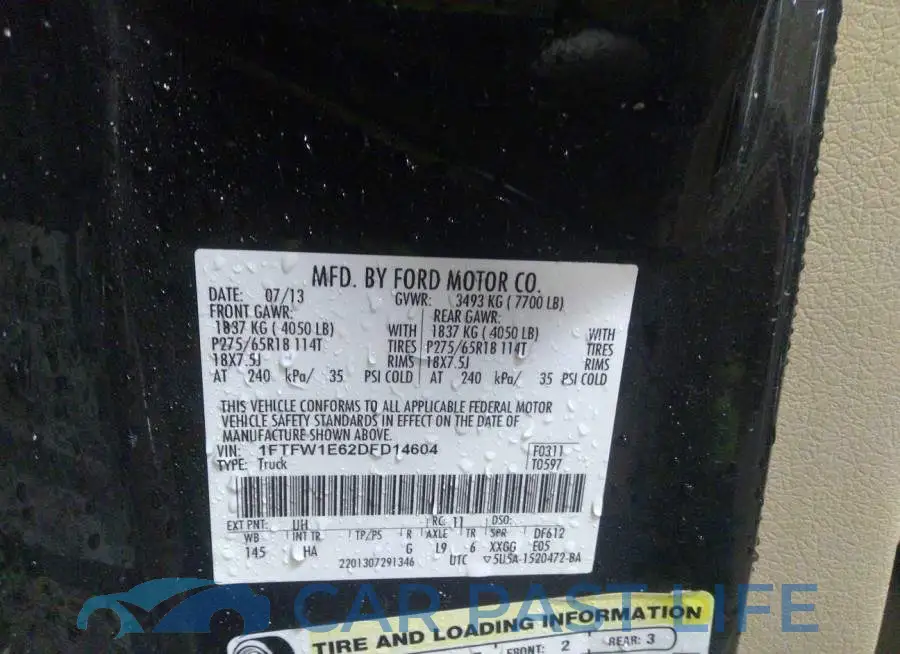 1FTFW1E62DFD14604# 9