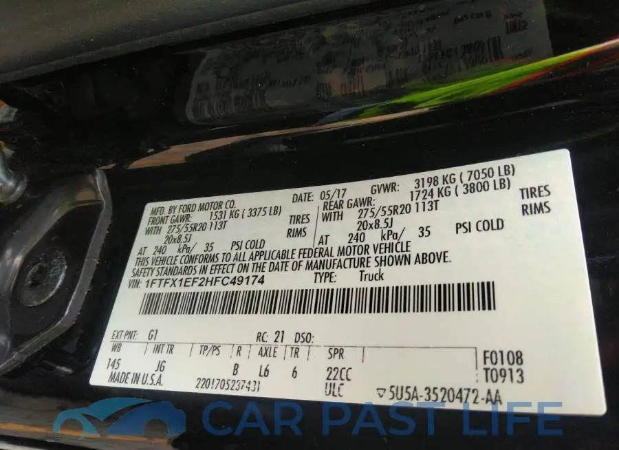 1FTFX1EF2HFC49174# 9
