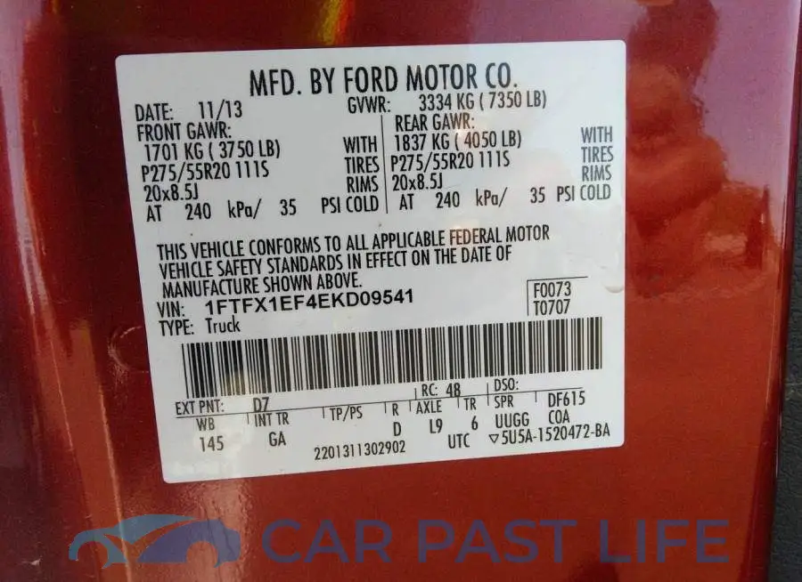 1FTFX1EF4EKD09541# 9