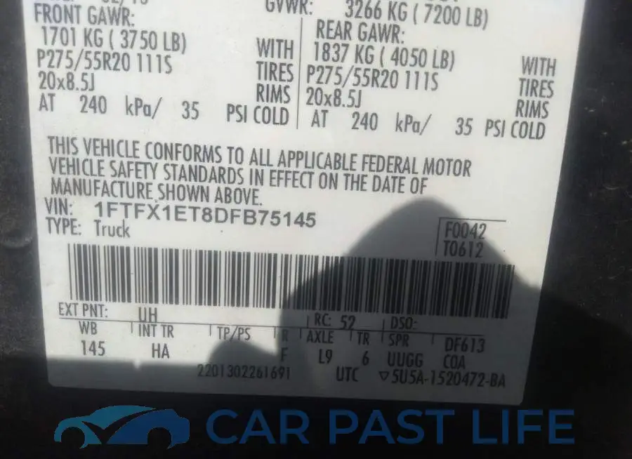 1FTFX1ET8DFB75145# 9