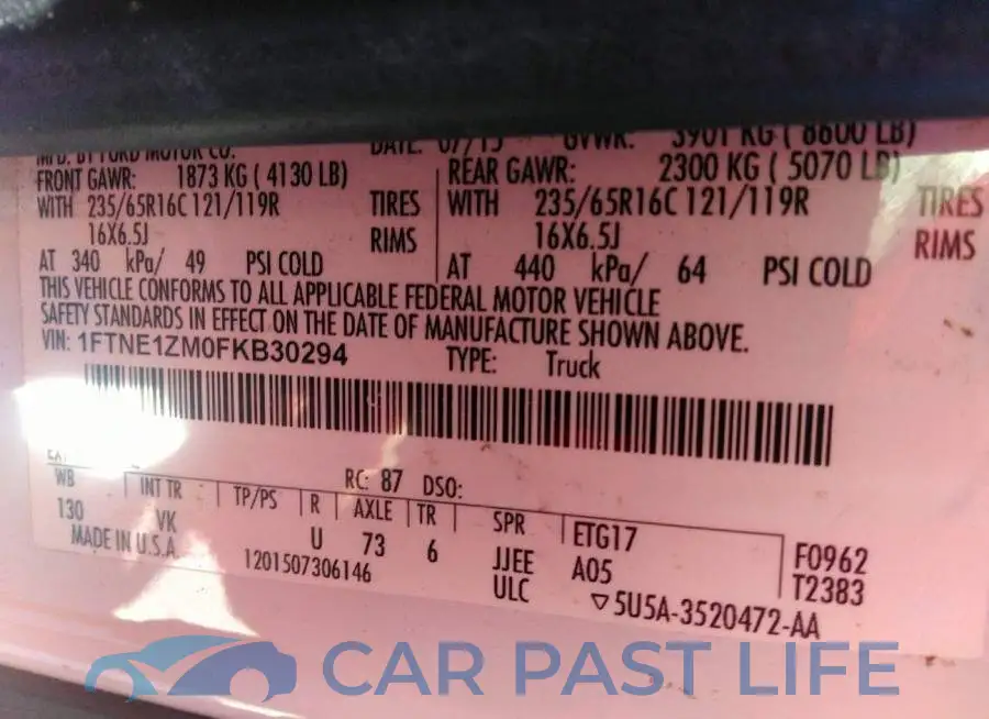 1FTNE1ZM0FKB30294# 9