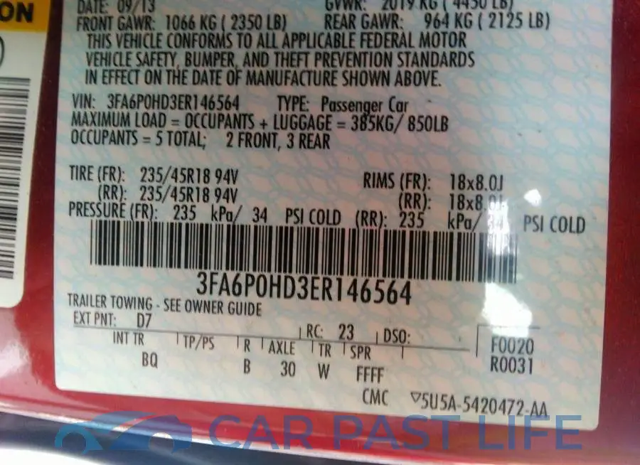 3FA6P0HD3ER146564# 9