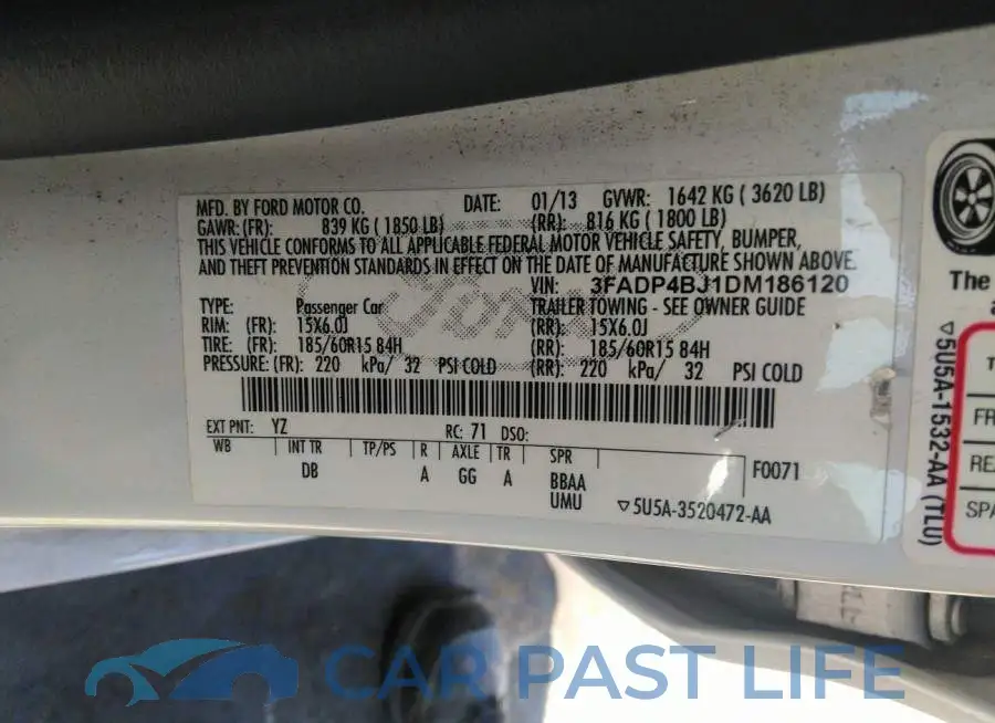 3FADP4BJ1DM186120# 9