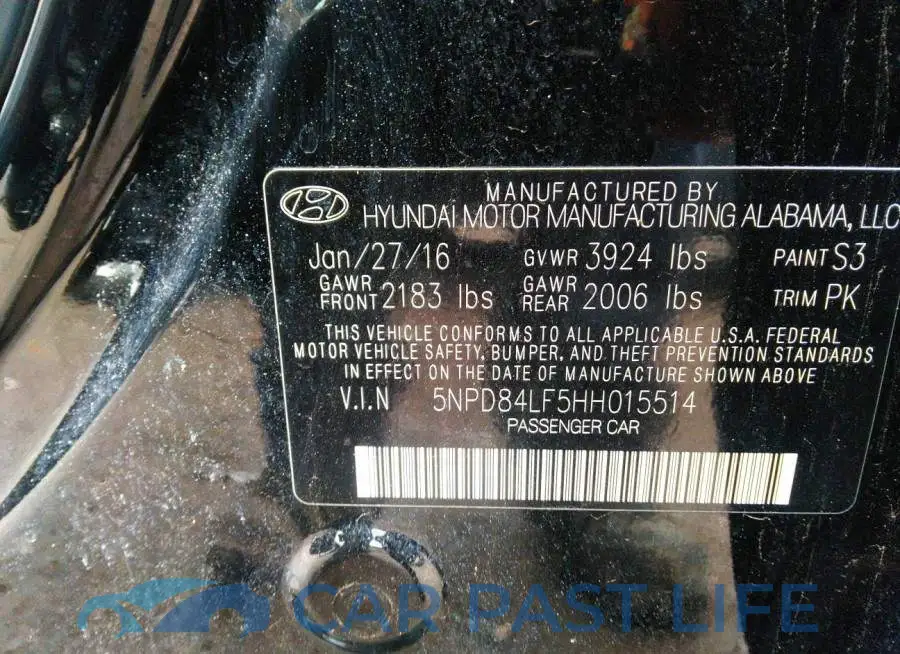 5NPD84LF5HH015514# 9