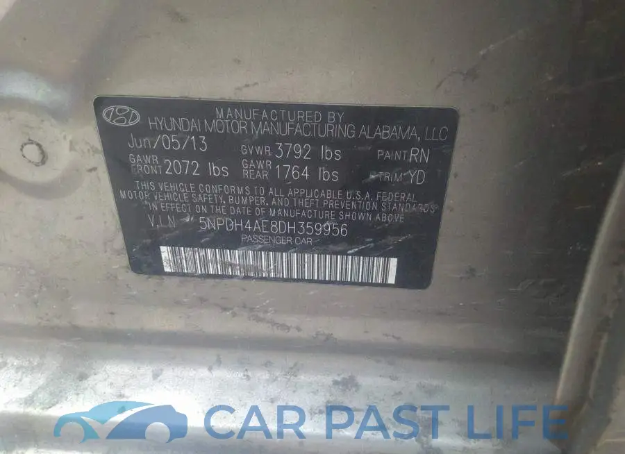 5NPDH4AE8DH359956# 9