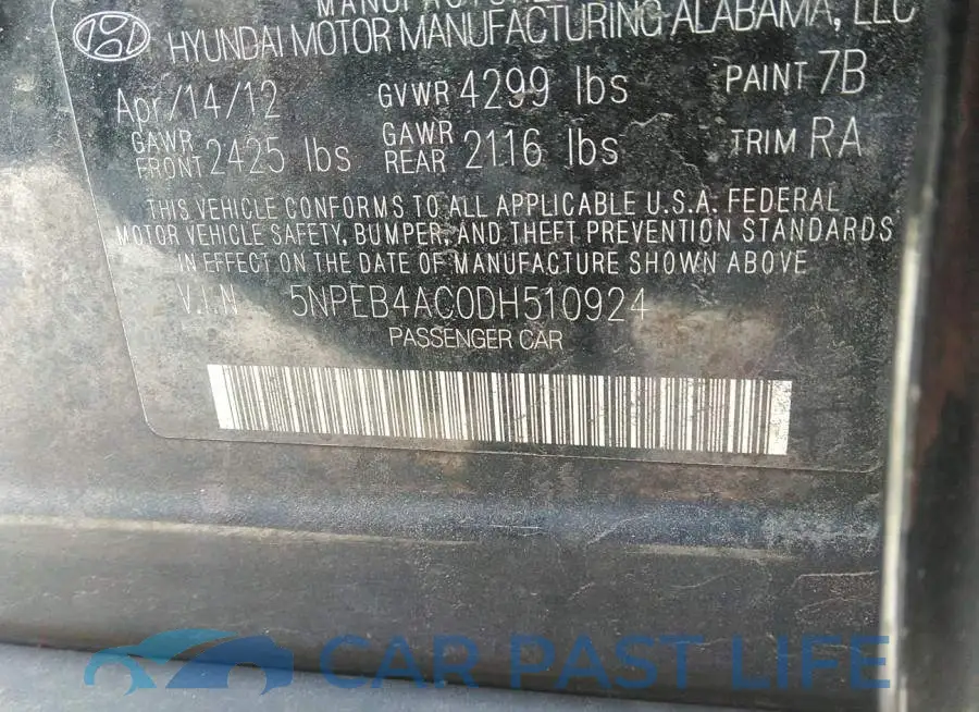 5NPEB4AC0DH510924# 9