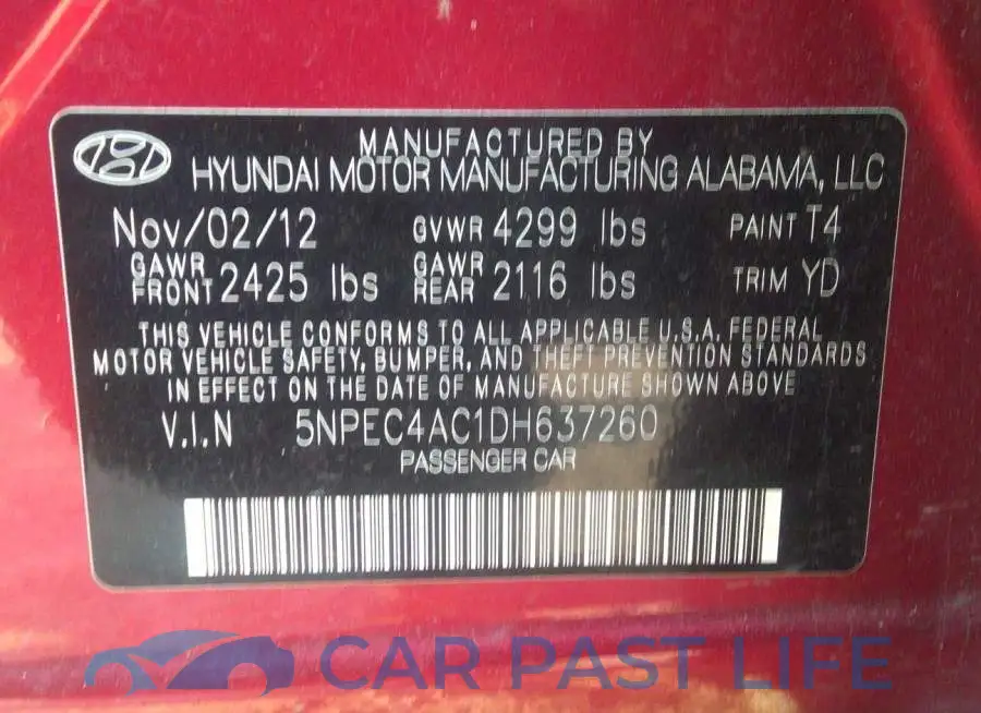 5NPEC4AC1DH637260# 9