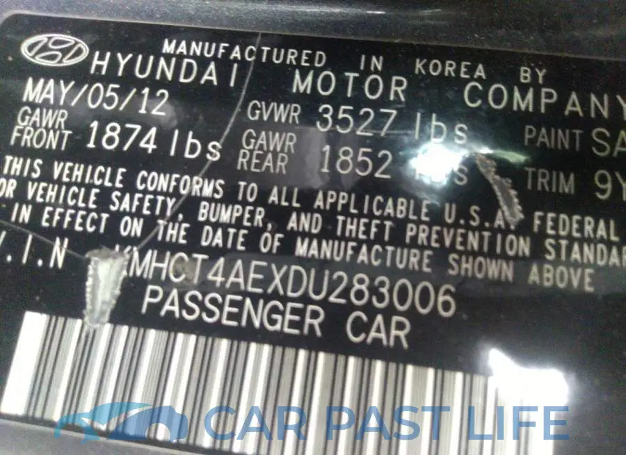 KMHCT4AEXDU283006# 9