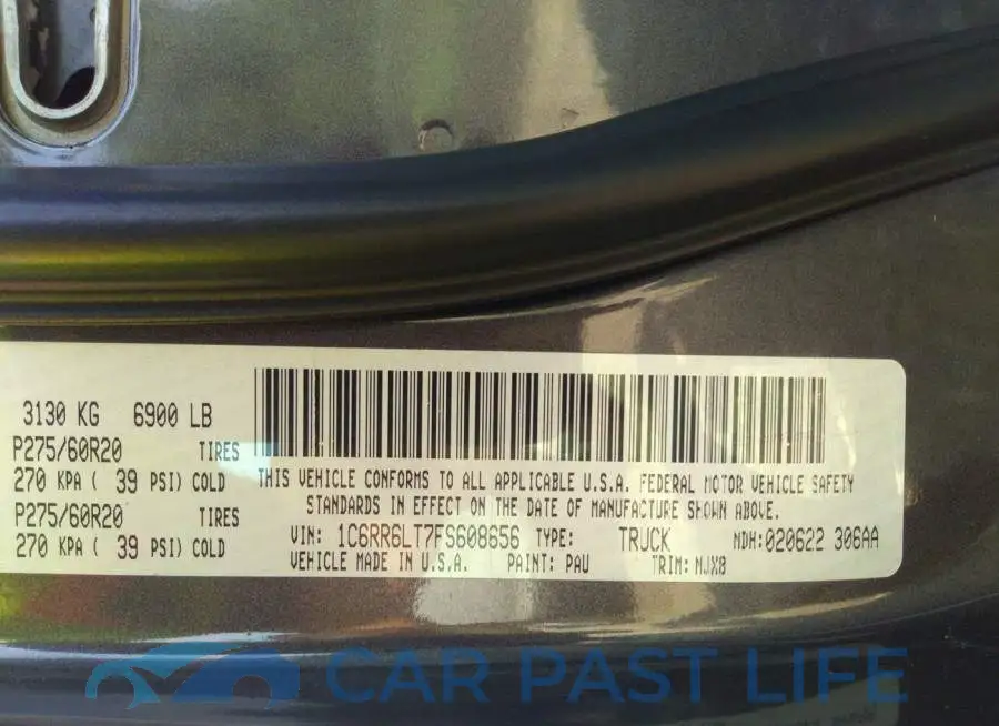 1C6RR6LT7FS608656# 9