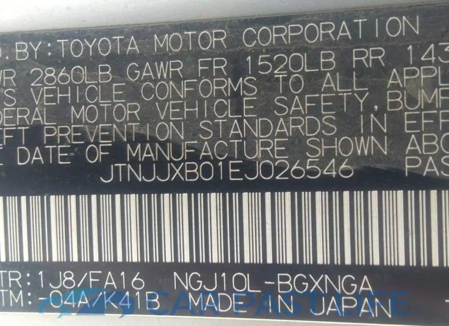JTNJJXB01EJ026546# 9