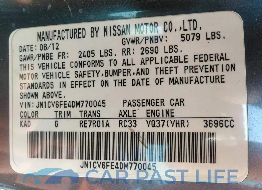 JN1CV6FE4DM770045# 9
