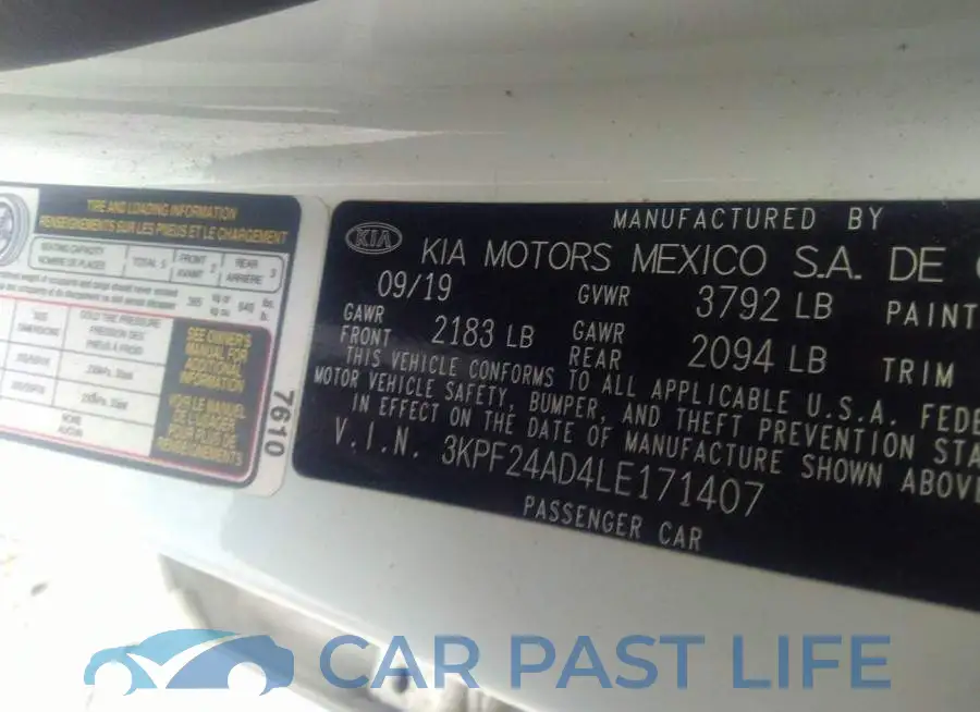 3KPF24AD4LE171407# 9
