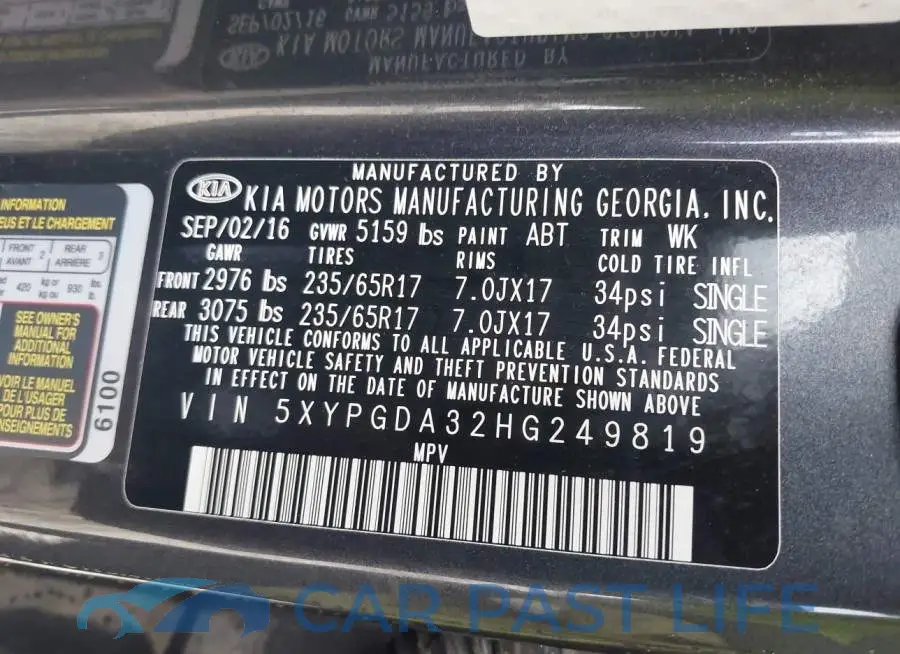 5XYPGDA32HG249819# 9
