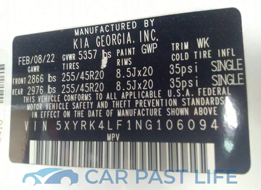 5XYRK4LF1NG106094# 9
