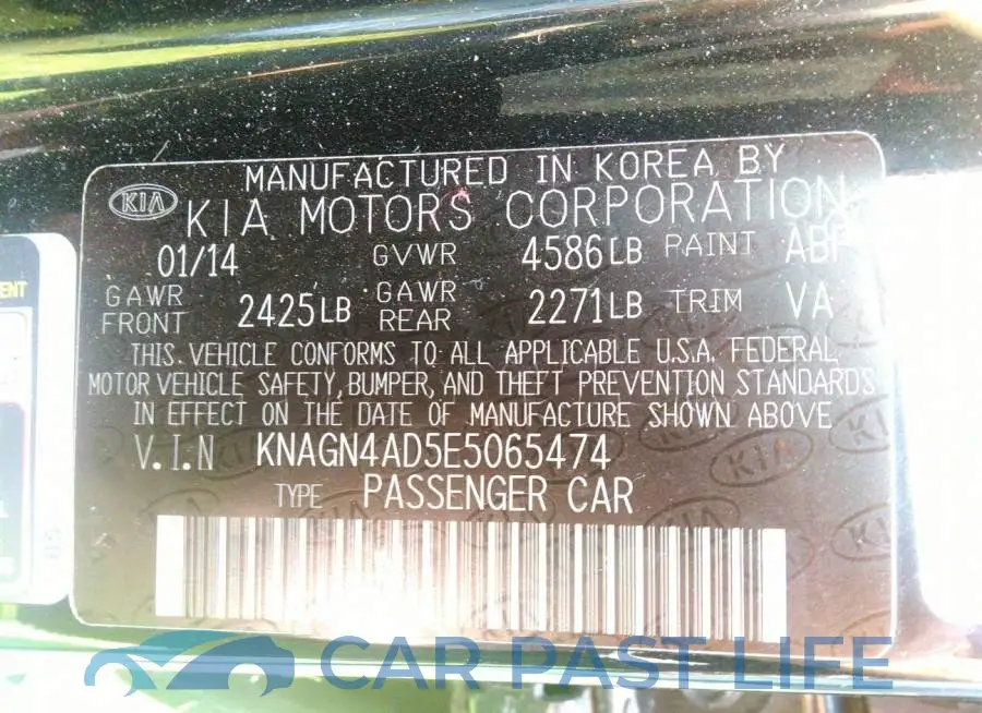 KNAGN4AD5E5065474# 9