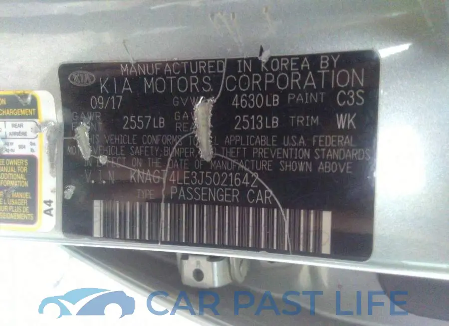 KNAGT4LE3J5021642# 9