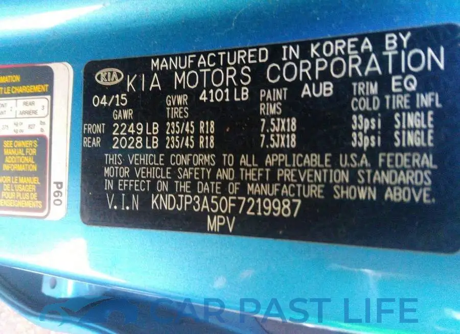 KNDJP3A50F7219987# 9