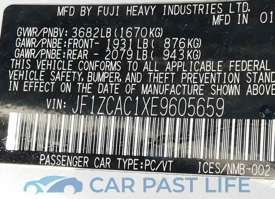 JF1ZCAC1XE9605659# 9